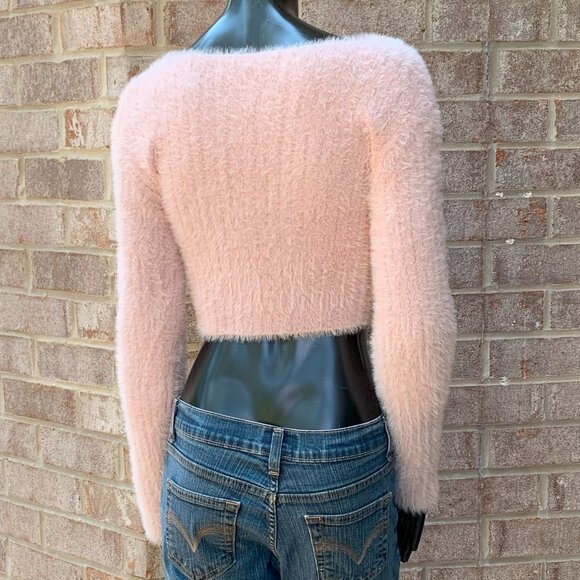 HYFVE Eyelash Cropped Long Sleeve Boatneck Sweater Sz XS - Picture 7 of 12